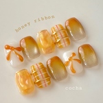 ネイルチップ　honey ribbon 🍯