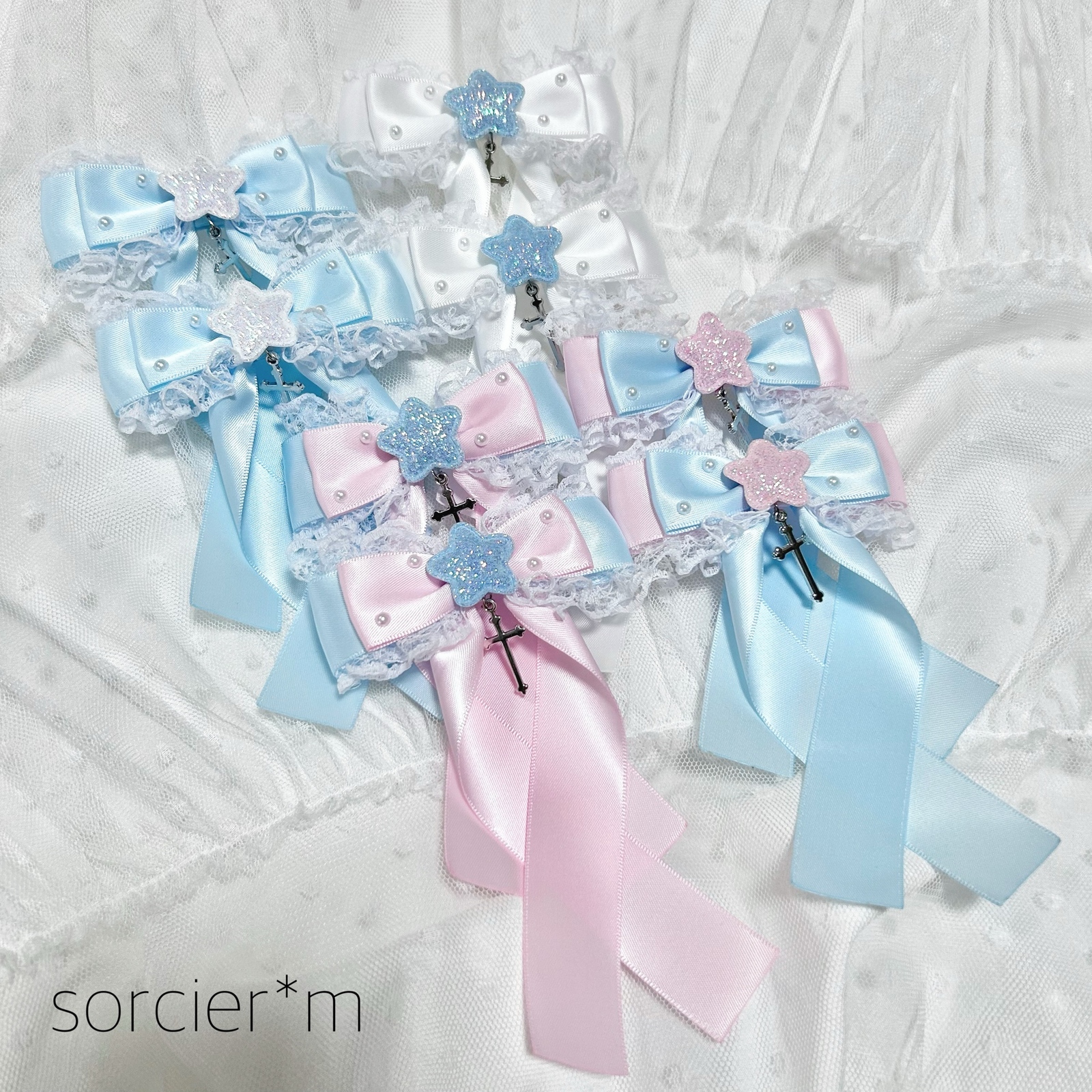 ぷち苺×Jewel ♡ ツインテール リボン ヘアクリップ 量産型