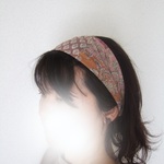 新作 　エスニックパッチ柄　シフォンボイル薄手コットン　ゆるターバン　　大人かわいいアクセントに　ヘアバンド　旅行のお供に**