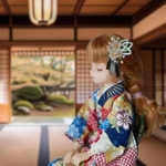 ドール用和装かんざし♡桜（飾り：若緑色）