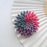 つまみ細工 ３色の剣菊　２ウェイピン