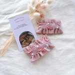 ꫛᥱꪝ＊petit mignon＊ リボン&パール フリルヘアピン