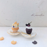 ミニチュア猫ちゃん　カップケーキセット　　撮影小物　ミニチュアスイーツ　miniature