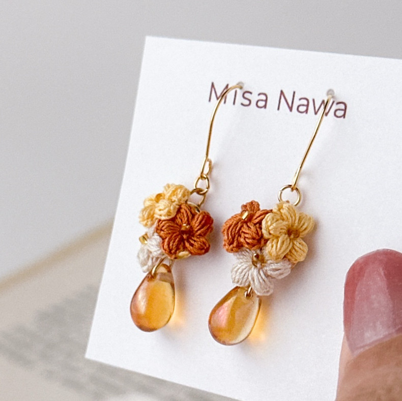 にこる様■オーダー＊ポインセチア＊レース 編み モチーフ■ イーネオヤ編み図】ポインセチアオーナメント(パーツセット