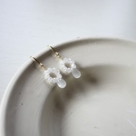 WHムーンストーン×カットガラス(ピアスorイヤリング)