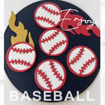 Enjoy baseball レッド×炎　野球　ソフトボール　卒業　色紙素材　寄せ書き　アルバム素材