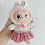 JANAYA ハンドメイド　ラブブ　labubuぬいぐるみ服　水玉柄シャツとスカート　2点セット