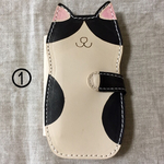 革レザー＊猫  ①ネコちゃん iPhone6  6s 5 5s SEケース スマホ＊手染め