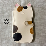 「送料無料」革レザー猫＊  ②ネコちゃん iPhoneケース XR/XS/XS Plus/XS MAXスマホ＊手染め