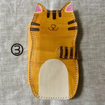 「送料無料」革レザー＊猫  ③ネコちゃん iPhoneケース ＊全機種対応＊スマホ＊手染め