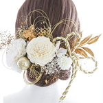 3340 LALALAの上品で華やかな髪飾り𓂃𓈒𓏸 成人式 袴 卒業式 和装 振袖 七五三 ウエディング ゴールド 髪飾り