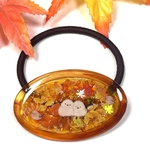べっ甲風フープ紅葉🍁とシマエナガちゃんの可愛いヘアゴム