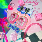 🏁💿ピンクジュークボックスピアス🎶💗