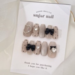 ネイルチップ 韓国ネイル リボンネイル ドット ワンホンネイル ハートネイル マグネットネイル