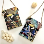 フランス生地 SUMATRAのポシェット SAFECO社ジャガード スマホポシェット スマホポーチ スマホショルダーバッグ