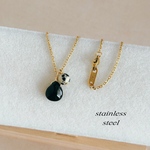 【アレルギー対応✧*。】 ブラックオニキス×ダルメシアンジャスパー ネックレス