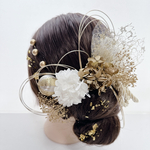 《送料無料》no.3 成人式髪飾り　成人式　髪飾り　水引　ヘアアクセ　金箔　ゴールド　結婚式　