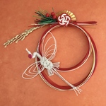 【予約受付中】水引の締め飾り 鶴・梅結び入り｜お正月飾り 伝統工芸仕様