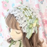 　【cotton-1021様専用】ロリータ　ヘッドドレス♡グリーン系【No.115】