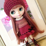 お人形さんのお洋服　ボンボンベレーのセット　for２２ｃｍドール
