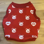 ハートくまちゃんタンクトップ（レッド）　フレブル服（サイズをお選びください）