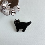 陶ブローチ【黒ねこ】ナチュラルに寄り添う大人かわいいアクセサリー