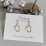 ☆チタンピアス//一粒ラインストーン＆デザインフープ//シンプルピアス