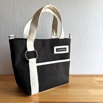 ブラック×生成＊リングトートバッグ＊帆布トートバッグ＊ショルダー対応