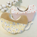 New♡【2枚セット】送料無料⭐︎よだれの多い子にふんわりダブルガーゼスタイ　女の子セット②