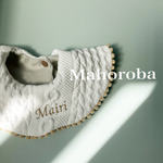 1番人気　ケーブル編みニット風が可愛いリバーシブルスタイ⭐︎ くすみカラー　名前入り　男の子　女の子　出産祝い　ビブ　よだれかけ　冬