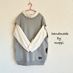 ★ドロップショルダーベスト★グレー×ブラック星柄