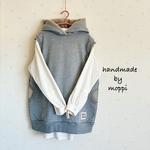 ★ふわもこフードベスト★グレー×トイプーニット