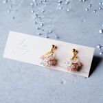 "Aquamarine×opal×incarose"アクアマリン オパール インカローズ サージカルステンレス ピアス 