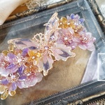 （B）夕刻の花の野と蝶バレッタ（hair ornaments of  butterfly〜Become a bird〜）