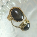 潜在能力の解放・・ゴールデンシャイン オブシディアン ring（フリーサイズ・ゴールドカラーring）