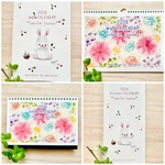 ★お得4冊セット　2026年カレンダー　透明水彩画　イラストカレンダー　壁掛けカレンダー　卓上カレンダー  うさぎ　花 猫　ギフト　クリスマス　ハロウィン　お正月　北欧