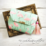 再販✾ミニ財布✾コインケース タッセル付き♡フラミンゴ柄(yellow green)