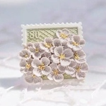 24mm 月見草切手 シーリングスタンプ ヘッド 郵便 花