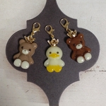 ちょこんとかわいい♡チャーム　アヒルちゃん　ラテくまちゃん　チョコくまちゃん　キーホルダー　お揃い
