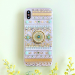 【全機種制作可】すっきり爽やかミントグリーン8月誕生石カラー ペリドット  スマホリング付きケース