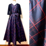 大島紬　フレンチスリーブワンピース