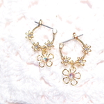 キラキラお花のリングピアス