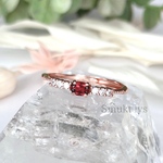 天然石 ピンクトルマリン ジルコニア デザインリング ピンクゴールド フリーサイズ