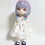 【先行販売開始】花柄Vネック風ワンピース【オビツ11/10cmサイズ】