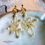 ✴スプートニクパールピアス・イヤリング✴Mid Century Sputnik Pearl Earrings