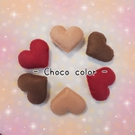 ♡フェルトのハートマスコット♡チョコカラー♡
