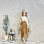 ブラウン　カーゴ　スカート　のみ　ピュアニーモ　リカちゃん　ワンピース　ドール　コート
