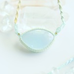 【アクアマリン＊遠浅の海のいろ】天然石のマクラメネックレス