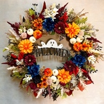 No.wreath-15573★特大ハロウィンリース25-(15)おばけハロウィンサイン55cm・アーティフィシャルフラワー/造花リース/秋のリース/ハロウィンリース/大型リース