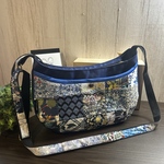 2WAYラウンドショルダーバッグ　リバティパッチワーク　ネイビー系